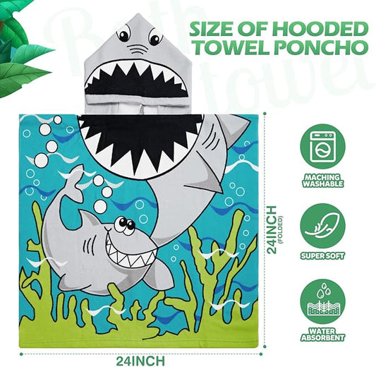 Mixweer 9 Pcs Kids Hooded Towel Mermaid Dinosaur Towel with Hood Baby Bath Towel Wrap Hooded Towels Poncho Pool Bathrobe Summer Gifts for Toddler Boys Girls (Lovely)