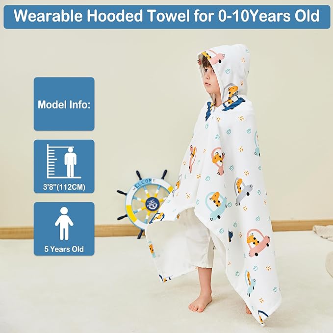 Kids Bath Hooded Towels, Kids Beach Towel for Boys Girls Super Soft and Absorbent, Beach | Pool | Bath | Swim Towels for Baby Kids Ages 0-8, 30X50 in, Giraffe