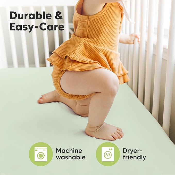 2-Pack Crib Sheets for Boys,Girls - Viscose Derived from Bamboo Fitted Crib Sheet, Organic Baby Crib Sheets, Crib Mattress Sheet,Toddler Bed Sheets,Baby Sheets for Crib Fitted Sheets(Wildflowers)