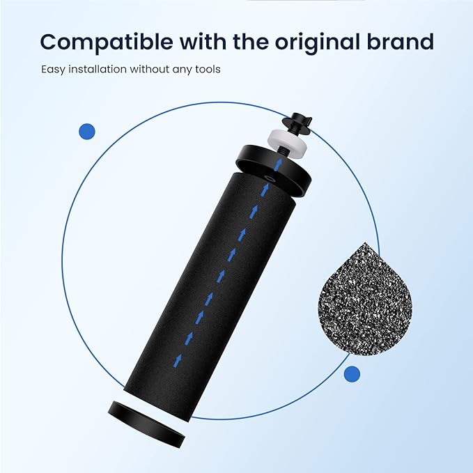 GLACIER FRESH Replacement for BB9-2 Black Purification Water Filter, Compatible with Berkey® BB9-2 Black Filters and Berkey® Gravity Water Filter System, 6 Pack