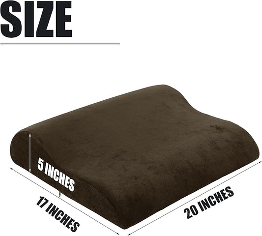 HOMBYS Extra Large Recliner Leg Pillow, Memory Foam Foot Rest Cushion Wave Shape Recliner Footrest Extender, Multi Purpose Back & Lumbar Support Pillow for Recliner, Bed, Sofa Couch, Coffee Color