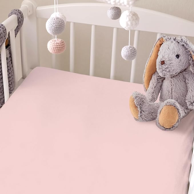 Baby Crib Sheets for Girls,2 Pack 28”x52”x8” Fitted Crib Sheets for Standard Crib and Toddler Mattress Soft Microfiber Baby Sheets for Crib (Floral White)