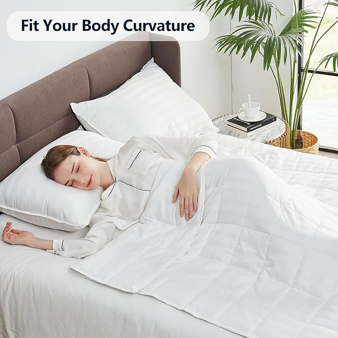 Weighted Blanket (36"x48" 5lbs) Weighted Blanket Cooling Blanket for Sleeping,Throw Size Breathable Blanket with Premium Glass Bead(White)