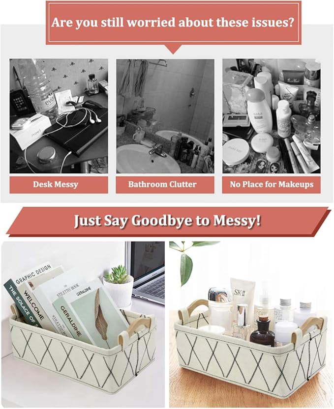 Small Basket Storage Baskets Bins Shelf Baskets Book Baskets Felt Storage Bin White Baskets for Organizing Toys Pet Toys Dippers Towels Toilet Cute Basket