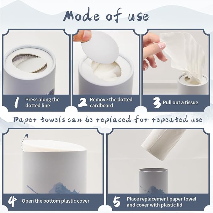 Car Tissue Holder car Tissue with Facial Tissues 4PK Car Tissues Cylinder for Car Box Container for Car Cup Holder