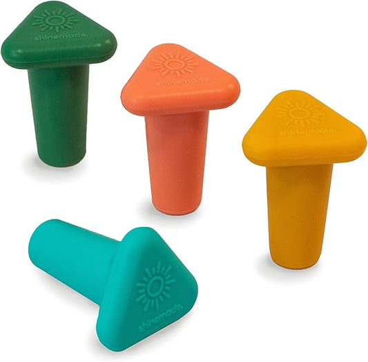 Wine Stoppers,Set of 4 Silicone Corks - Uncork,Heavy-Duty for all Bottles