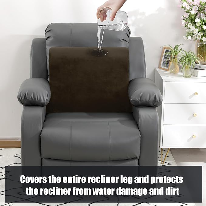 HOMBYS Extra Large Recliner Leg Pillow, Memory Foam Foot Rest Cushion Wave Shape Recliner Footrest Extender, Multi Purpose Back & Lumbar Support Pillow for Recliner, Bed, Sofa Couch, Coffee Color