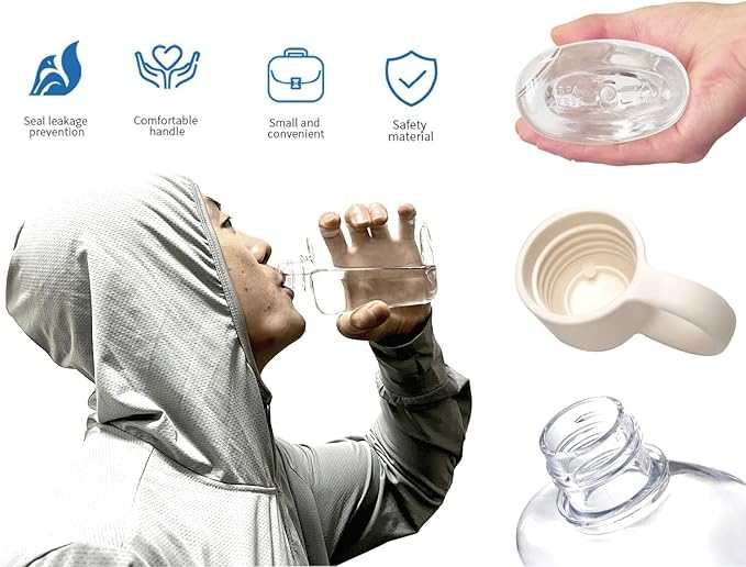 Portable Flat Water Bottle,12 oz BPA Free Plastic Travel Water Bottle for Camping, Fitness, Outdoor Sports, Fits Purse and Pocket - Clear (white)