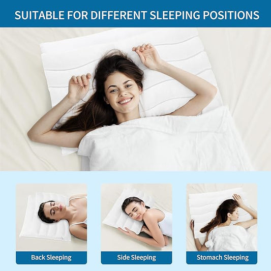 MABOZOO Adjustable Contour Pillow for Neck & Shoulder Pain,Memory Foam Cervical Support Pillow for Side Sleepers,Thin Flat Pillow for Back,Stomach Sleeping