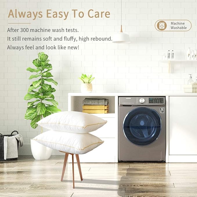 Bed Pillows Standard Size Set of 2, Down Alternative Bedding, Cooling Hotel Quality 20 x 26, Sleeping Pillow for Back, Stomach, Side Sleepers