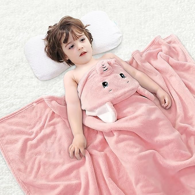 Kids Hooded Bath Towels Beach Towel Girls Boys Soft Swim Pool Cover Up Super Absorbent Cute Cartoon Animal