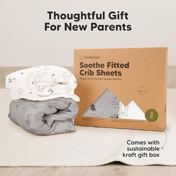 2-Pack Organic Crib Sheets for Boys, Girls - Jersey Fitted Crib Sheet, Baby Crib Sheets Neutral, Crib Mattress Sheet, Cotton Crib Sheets, Breathable Crib Sheet, Baby Mattress Sheets (Tropic Oasis)