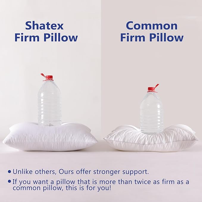 Shatex Firm Pillow, Standard Bed Pillow 26 x 20inch, Adjustable Pillow for Neck Pain Relief,Back Pillow Provide Strong Support for Stomach & Side Sleepers