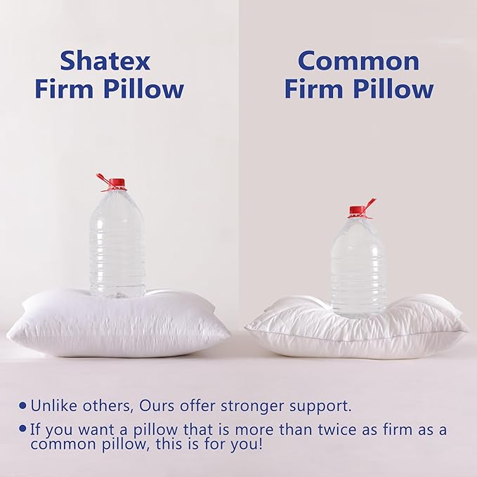 Shatex Firm Pillow, King Bed Pillow 34 x 20inch, Adjustable Pillow for Neck Pain Relief,Back Pillow Provide Strong Support for Stomach & Side Sleepers