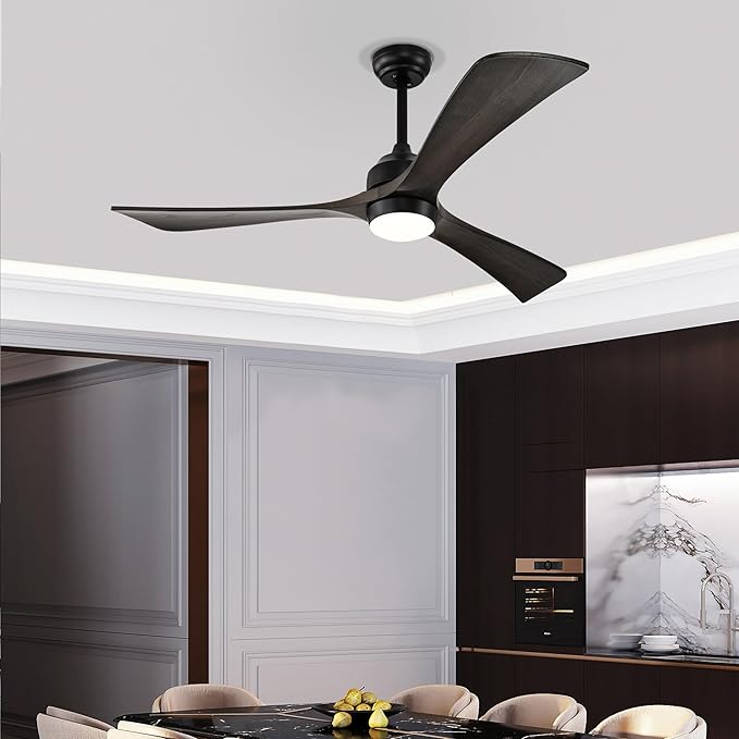 NicBex Ceiling Fan 52 Inch Ceiling Fan with Lights Ceiling Fans with 3 Blades and Remote Control Reversible Ceiling Fan with 6 Wind Speed Levels for Bedroom, Living Room, Full Black