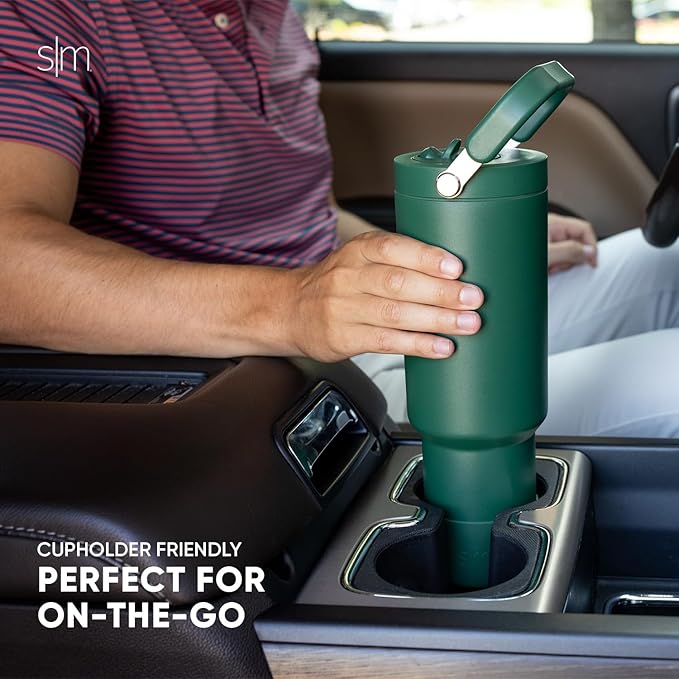 Simple Modern Trek Pivot | 40oz Flip Straw Tumbler with Handle | Water Bottle & Boot | Interchangeable Straw & Chug Lids | Insulated Stainless Steel Jug | Gym Sports Outdoors | Ember Red