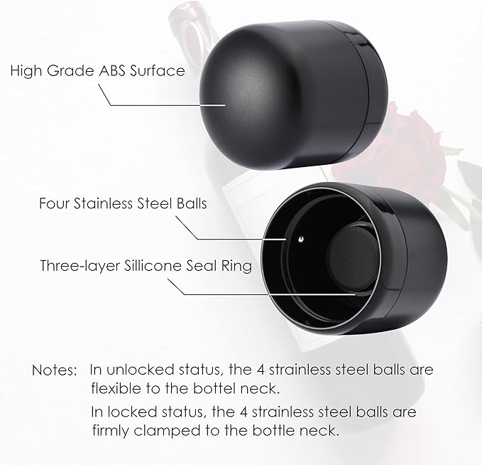 Wine Stoppers for Wine Bottles, Silicone Reusable Corks with Twist Lock, Leak Proof Wine Preserver Cute Wine Accessories - Set of 4