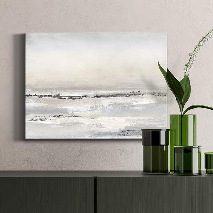 Renditions Gallery Canvas Nature Wall Art Modern Decorations Paintings Serene Winter Snow Glam Romantic Abstract Minimalist Artwork Prints for Bedroom Office Kitchen - 18"x27" LT33