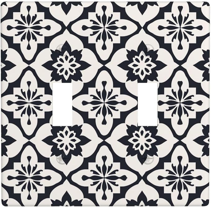 Black And White Funny Plastic Wall Plate Decorative Double Toggle Light Switch Cover For Women Girls Bedroom Kitchen Living Room