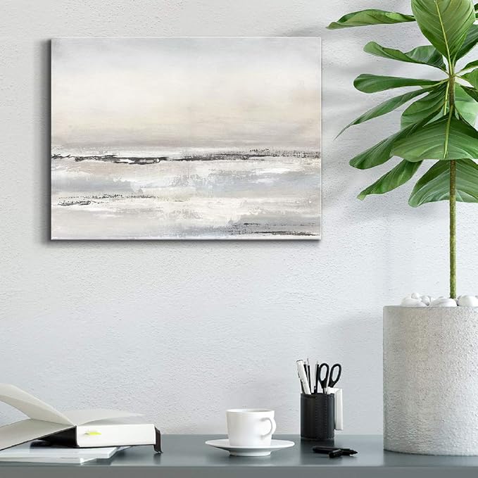 Renditions Gallery Canvas Nature Wall Art Modern Decorations Paintings Serene Winter Snow Glam Romantic Abstract Minimalist Artwork Prints for Bedroom Office Kitchen - 18"x27" LT33