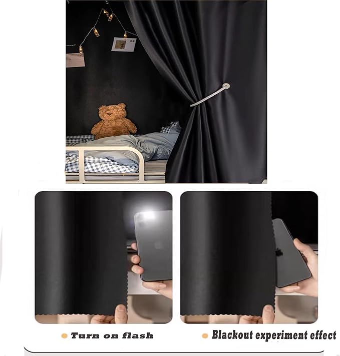 Dorm Home Solid Thicken Bunk Blackout Bed Curtains Cloth Bed Canopy Students Single Sleeper,1panel