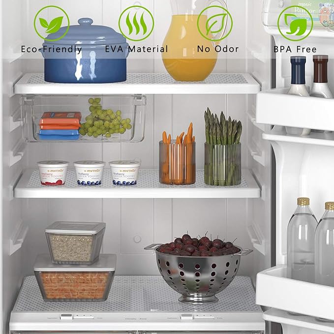 HooTown Shelf Liner Kitchen Cabinet Drawer Mats 23.6 Inch Wide x 196.8 Inch Long, Non Slip EVA Plastic Water Resistant Pad for Bathroom Drawers,Shoe Shelves, Under Sink, Clear