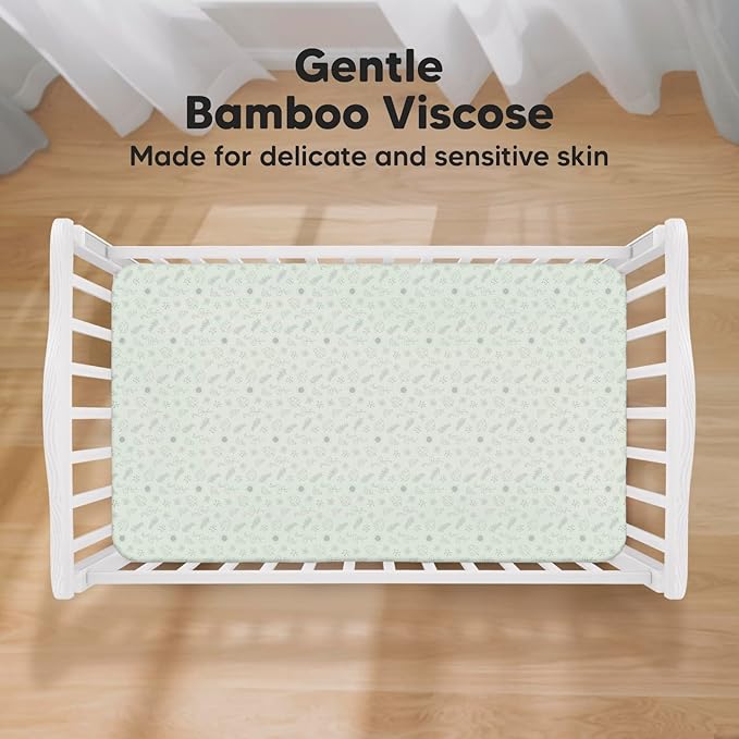 2-Pack Crib Sheets for Boys,Girls - Viscose Derived from Bamboo Fitted Crib Sheet, Organic Baby Crib Sheets, Crib Mattress Sheet,Toddler Bed Sheets,Baby Sheets for Crib Fitted Sheets(Tropic Oasis)