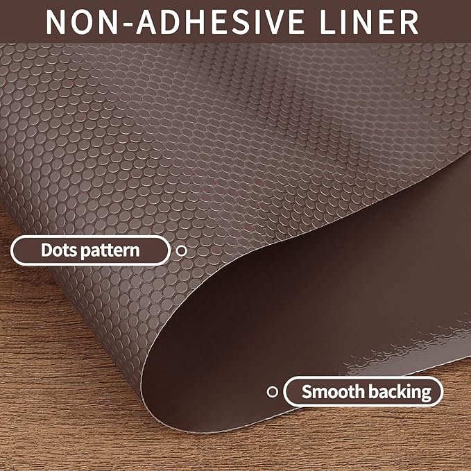HooTown Shelf Liner Kitchen Cabinet Drawer Mats 11.8 Inch Wide x 13 Feet Long, Non Adhesive EVA Plastic Washable Waterproof Protective Pad for Pantry Closet, Cupboard,Coffee