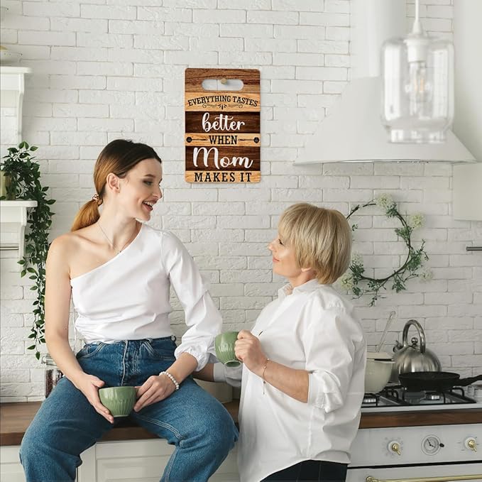 Farmhouse Kitchen Decor, Mother Gifts, Kitchen Signs Wall Decor, Everything Tastes Better When Grandma Makes It Wood Sign, Kitchen Gifts for Mom, Mother's Day Thank You Gifts 8 x 12 Inch