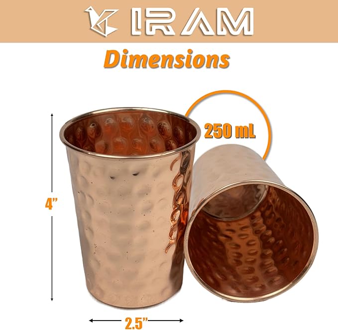 Pure Copper Water Bottle for Drinking with 2 Copper Glass Premium Quality Handcrafted Large Hammered Copper Bottle and Glass Set
