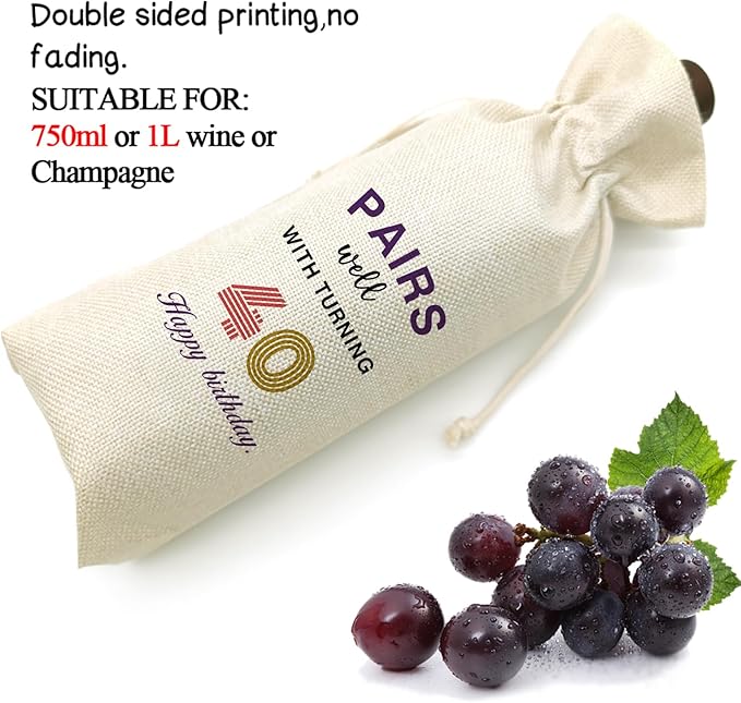 Socive 40th Birthday Gift for Women Men,40th Birthday Wine Bag,1984 Birthday Wine Bag,40 Years Old Birthday Party Decor Gift (40 BIRTHDAY)