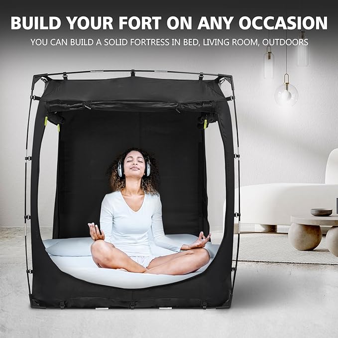 Bed Tent Bed Canopy Twin Size Tents for Adult and Kids- Portable Dream Tent Indoor Sleeping Tents 70% Blackout with 3 Doors Breathable Big Space Tents
