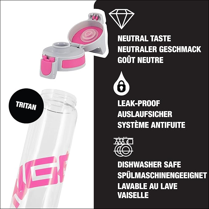 SIGG - Tritan Renew Transparent Water Bottle - Total Clear ONE MyPlanet - For Carbonated Beverages - Dishwasher Safe - With Fruit Strainer - Leakproof & Lightweight - BPA Free - 17 Oz / 25 Oz / 51 Oz
