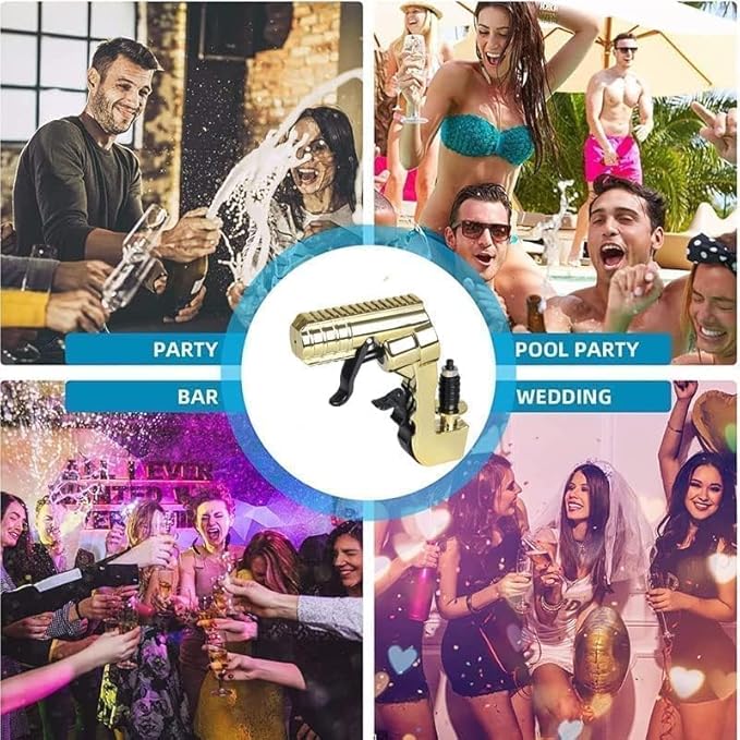 Champagne Gun, 4TH Generation Champagne Gun Shooter, Fun beer gun shooter, Adjustable Wine Stopper Gun Shooter, Suitable for Wedding, Club, Bar, Birthday, Beach, Family Gathering,Christmas
