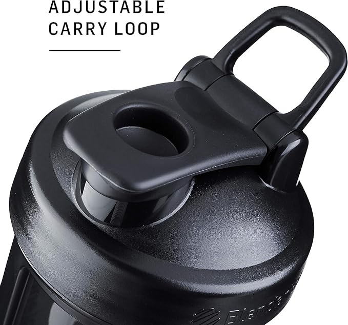 BlenderBottle Classic V2 Shaker Bottle Perfect for Protein Shakes and Pre Workout, 28-Ounce, Grey/Black, Black Shadow