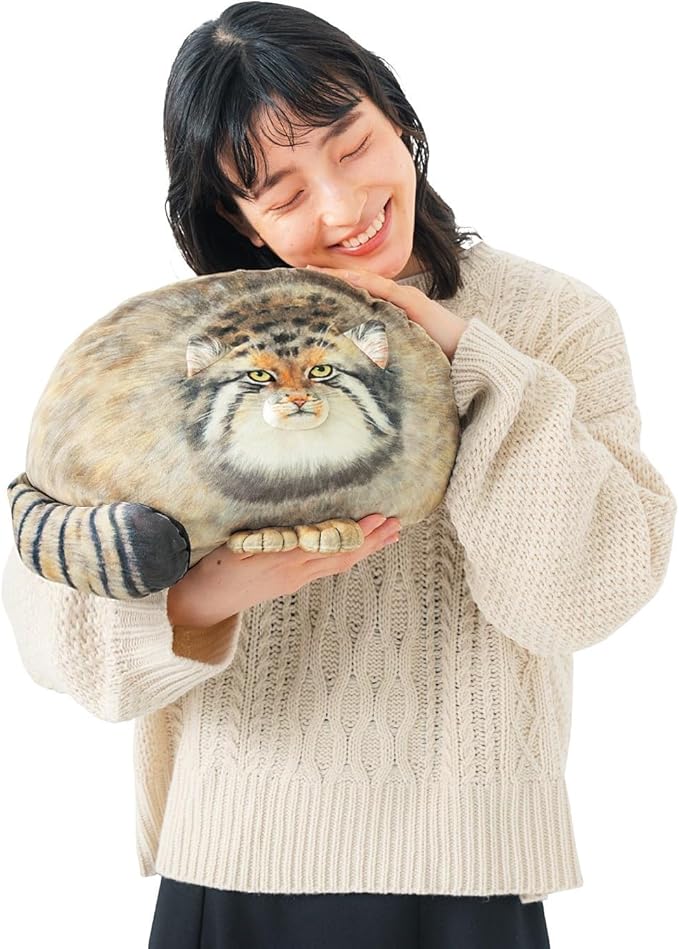 Steppe Cat Plush, Cat Stuffed Animal 35cm/14inch, Pallas Cat Plush Pillow, Cute Plushies for Girls, Soft Plush Pillow, Throw Pillow Doll Decoration Doll Gift for Kids Boys Party Christmas