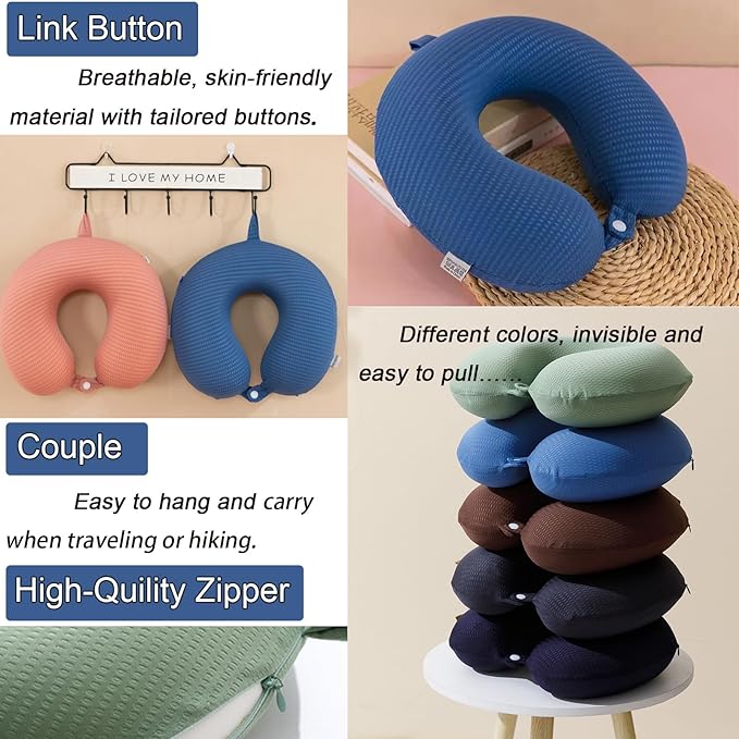 Neck Pillow Cover, Travel Neck Pillow Cover, Travel Neck Pillow Case Cover, Travel U Neck Pillow Cover, Soft and Smooth, Neck Pillow Replacement Cover (Only Pillow Covers, no Filler)