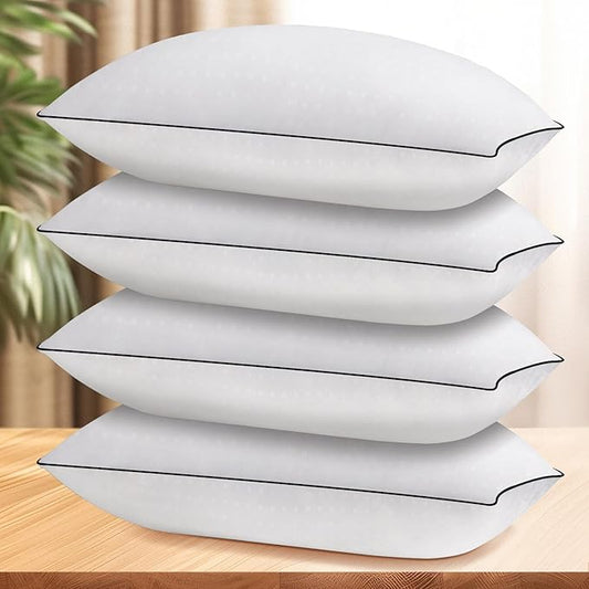 Wansimoo Bed Pillows for Sleeping King Size Set of 4,Comfortable Hotel Cooling Pillows 4 Pack,Soft & Support Pillows for Back, Stomach or Side Sleepers