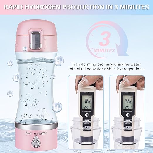 Hydrogen Water Bottle, Hydrogen Water Bottle Generator, Improve Water in 3 Minutes Hydrogen Water Machine, Suitable for Home, Office, Travel, Exercise, Gift for Love