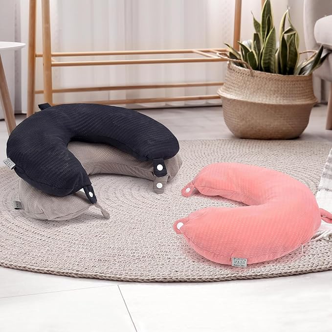 Travel Neck Pillow Cover Neck Pillow Replacement Cover Travel U Neck Pillow Case Cover Soft and Smooth Neck Pillow Cover Brown (Only Pillow Cover, No Filler)
