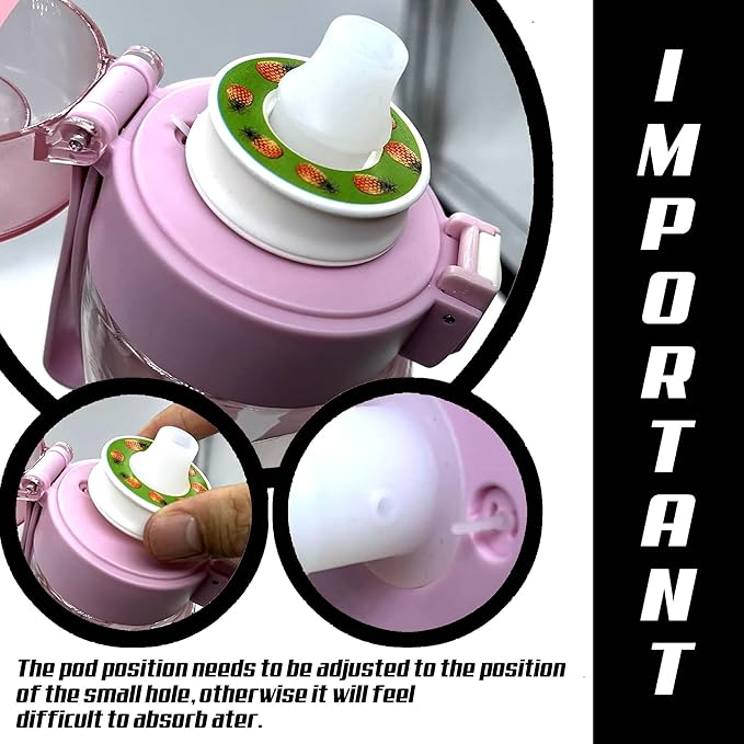 Water Bottle with Flavor Pods,Fruit Fragrance Water Bottle,Scent Water Cup,Sports Water Cup Suitable for Outdoor Sports (Black-21.9 Oz/650ml)+2Pods