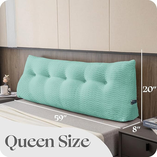 Large Bolster Triangular Headboard Wedge Backrest Positioning Support Bed Rest Reading Pillows Headboard Wedge Pillows for Day Bed Bunk Bed with Removable Cover