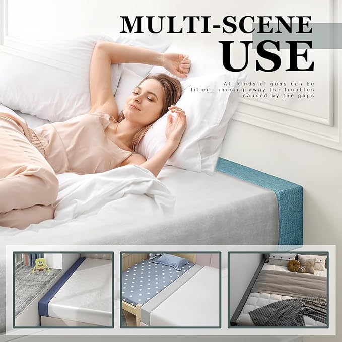 Mattress Extender, Bed Gap/Space Filler, Headboard Pillow Between Headboard and Mattress or Wall, High-Density Foam with Removable Cover(Light Grey-Twin/Twin XL-39 * 8 * 12in)