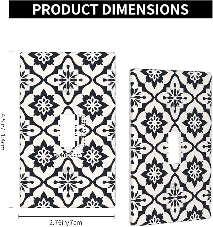 Black And White Funny Plastic Wall Plate Decorative Single Toggle Light Switch Cover For Women Girls Bedroom Kitchen Living Room