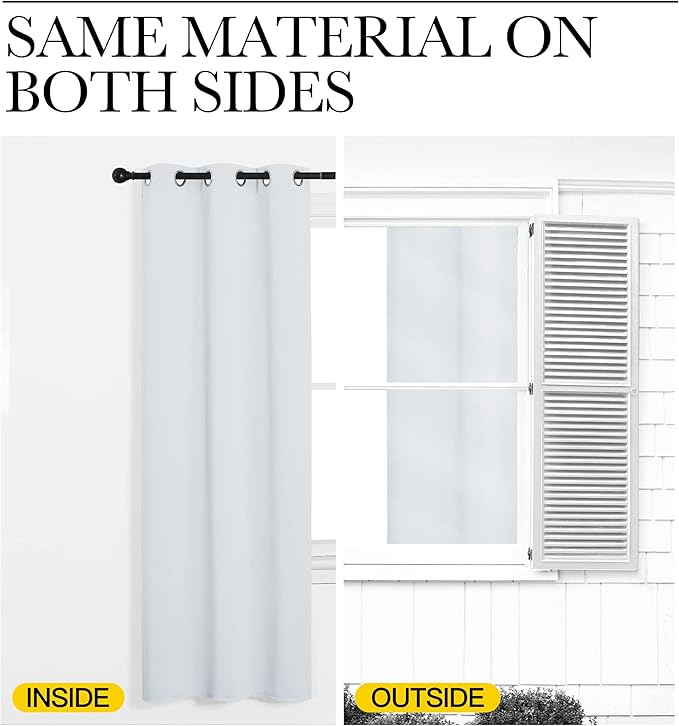 NICETOWN Room Darkening Draperies Curtains Panels, Greyish White, 2 Panels, 42 by 78, Window Treatment Thermal Insulated Grommet Room Darkening Curtains/Drapes for Bedroom