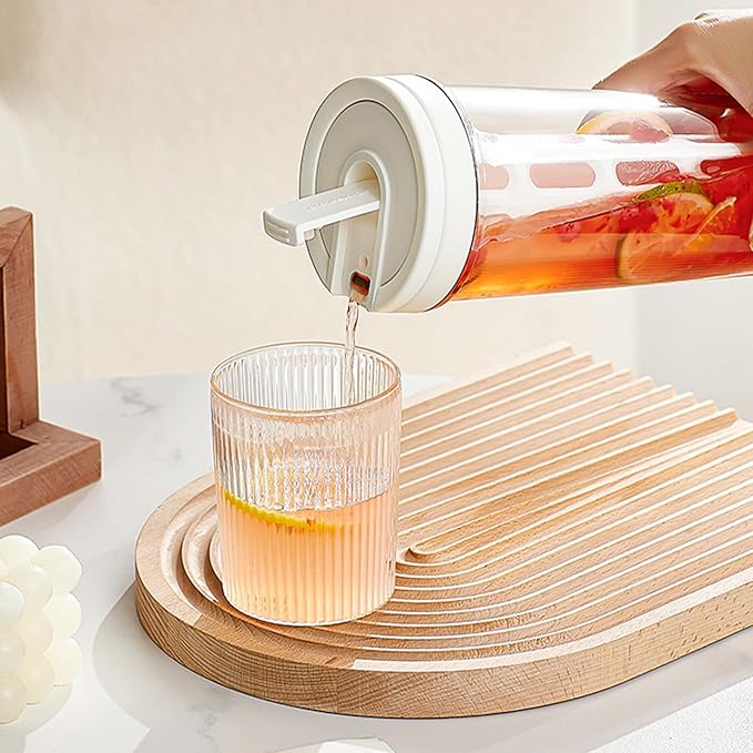 CINPIUK Coffee Infuser Water Bottle 33 oz Tea & Fruit Infuser Water Pitcher with Msh Filter Large Capacity Plastic Jug for Refreshing Iced Coffee, Tea, and Infused Beverages with Handle