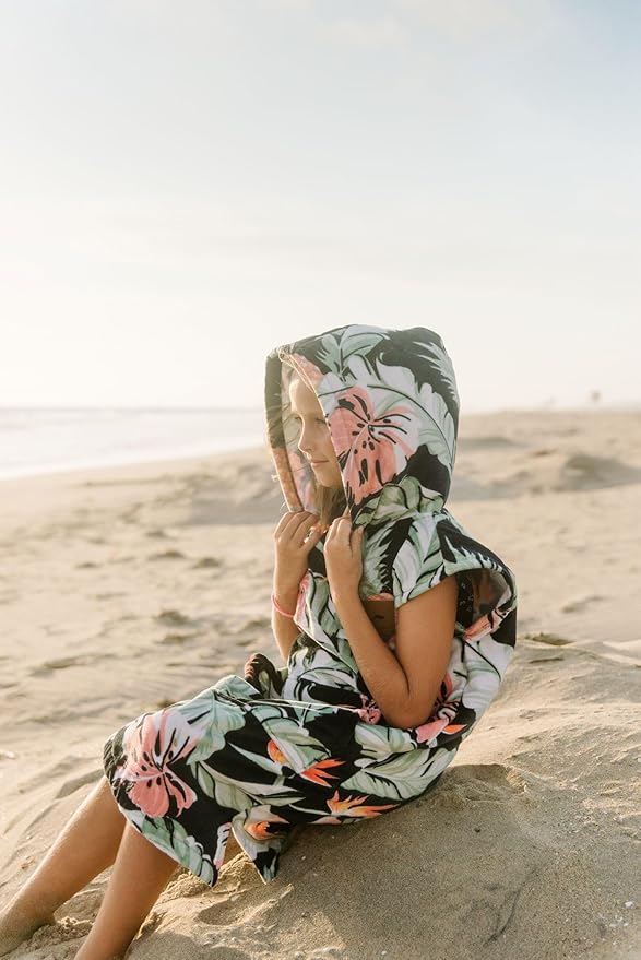 Slowtide Makai Kids Changing Poncho | Ultra Soft & Absorbent | Internal Access Dual Pockets