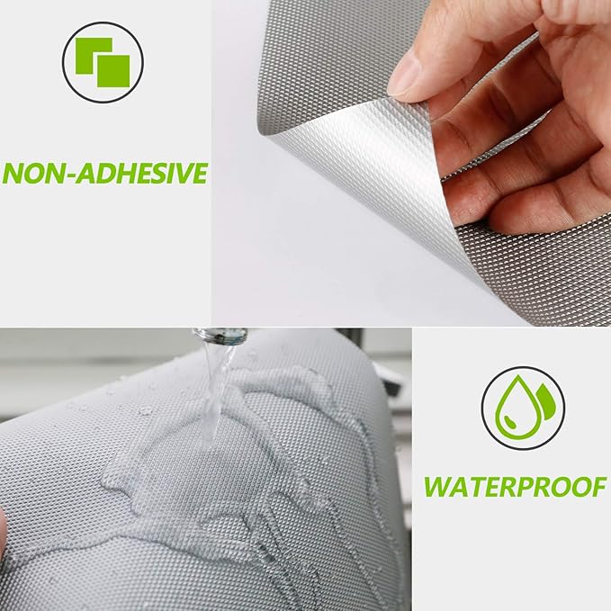 Kitchen Shelf Liner Drawer Liners, Non-Adhesive Refrigerator Liners Waterproof Fridge Mats with Strong Durable Kitchen Cabinets Mat for Drawers, Shelves, Pantry