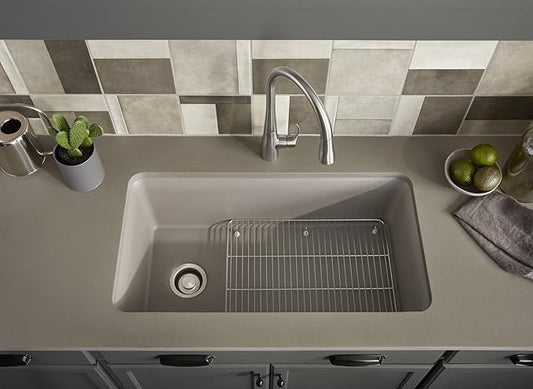 KOHLER K-8206-CM3 Cairn Sink, 33 in, Matte Taupe