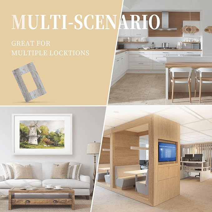 Rustic Grey Wood Shiplap 1 Gang Rocker Light Switch Plate Vintage Country Single Decora Outlet Wall Plate Cover Faceplate Decorative Switchplate GFCI for Farmhouse Bathroom Livingroom Bedroom Decor